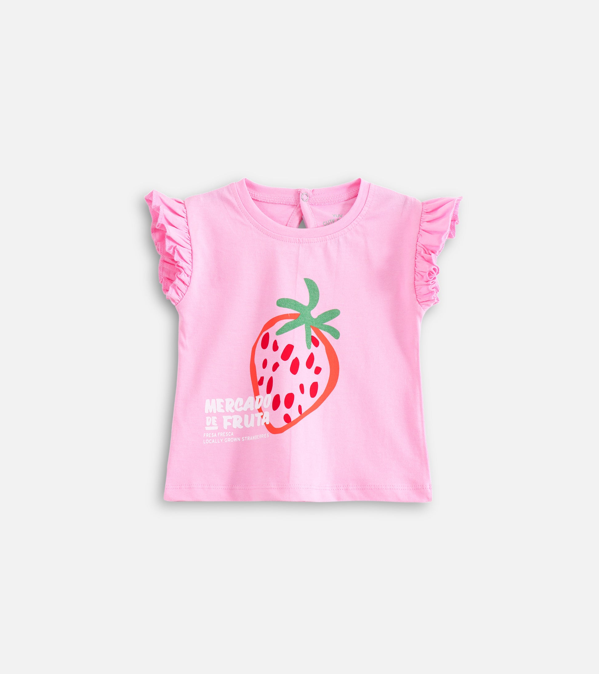Berry Pink Strawberry Baby Girl Tee