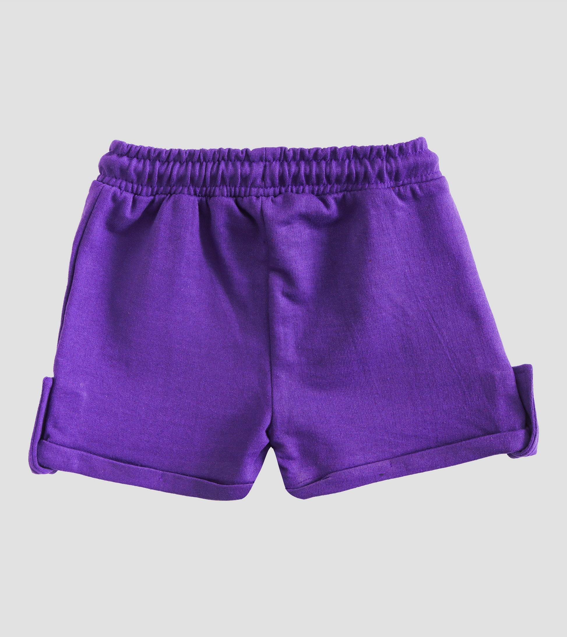 Sunny Style: Yellow Striped & Purple Casual Shorts Combo