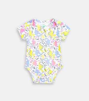 Pastel Dino Parade Cotton Baby Romper