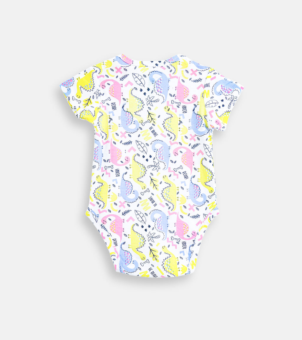 Pastel Dino Parade Cotton Baby Romper
