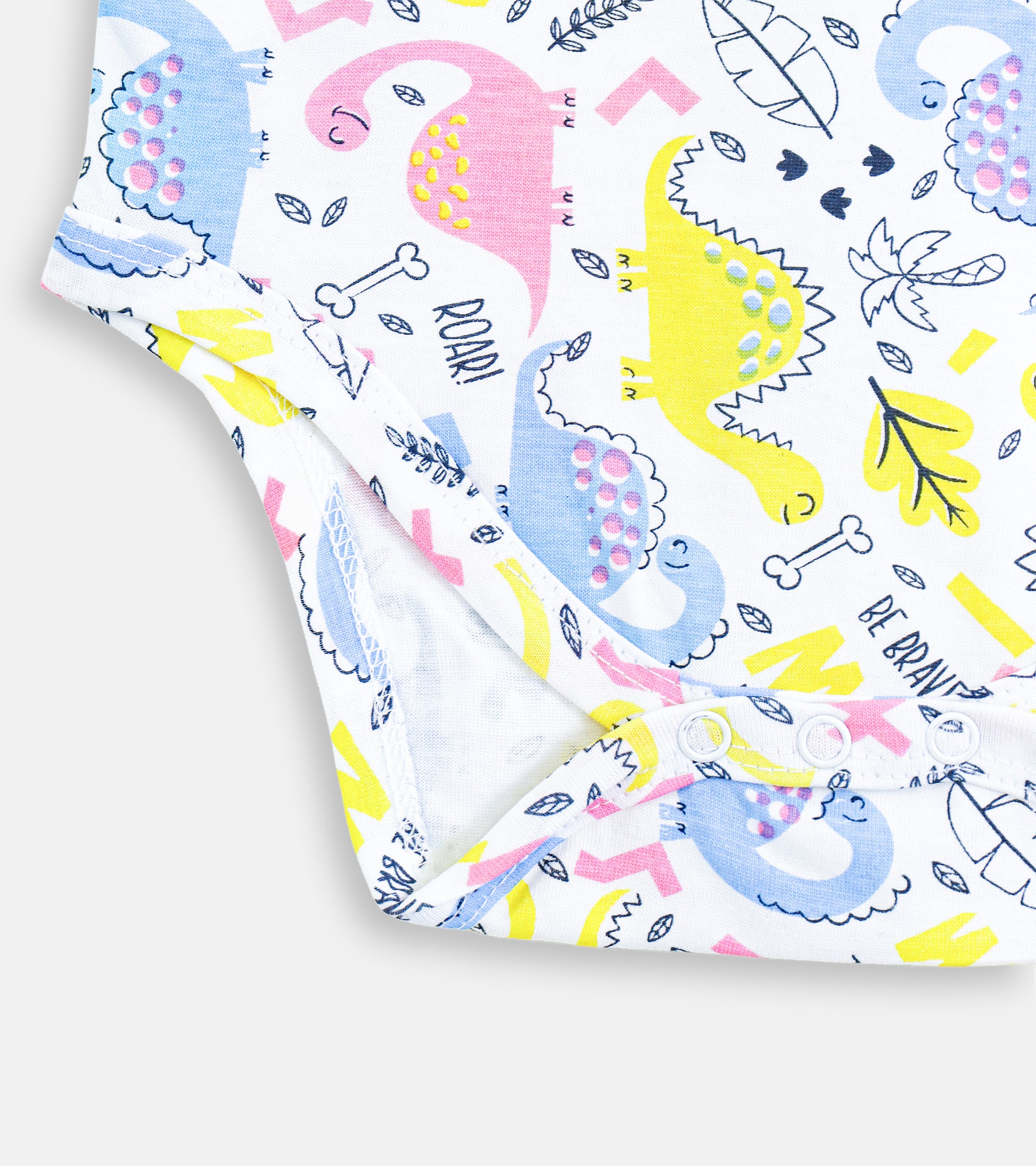 Pastel Dino Parade Cotton Baby Romper