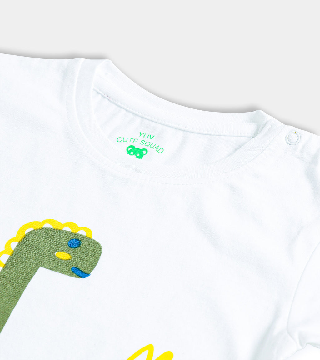 Cute Dino, Soft & Breathable Cotton Tee for Babies (0-24 Months)