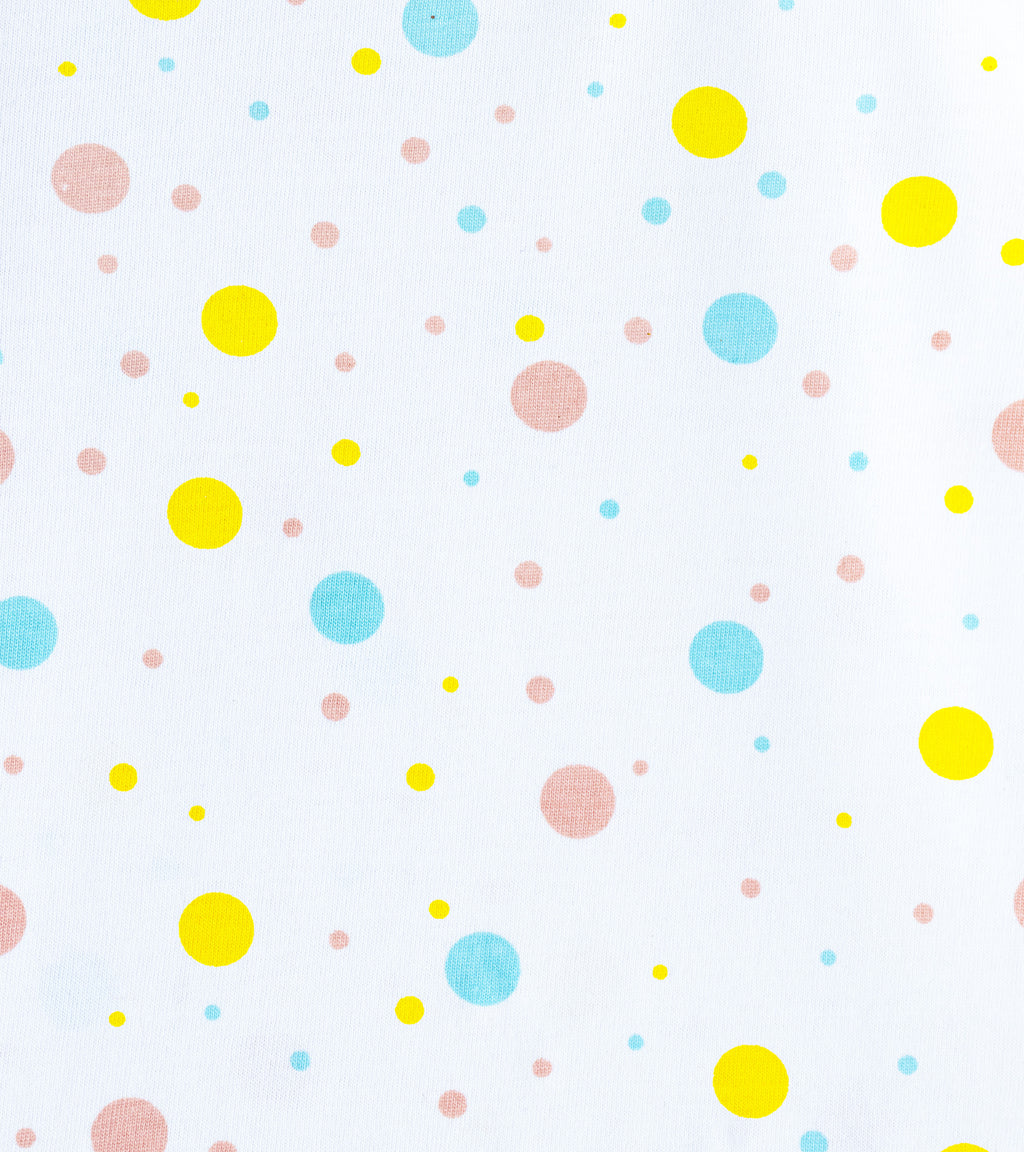 Polka Party Multi-Color Dot Print Cotton Ruffle Tee