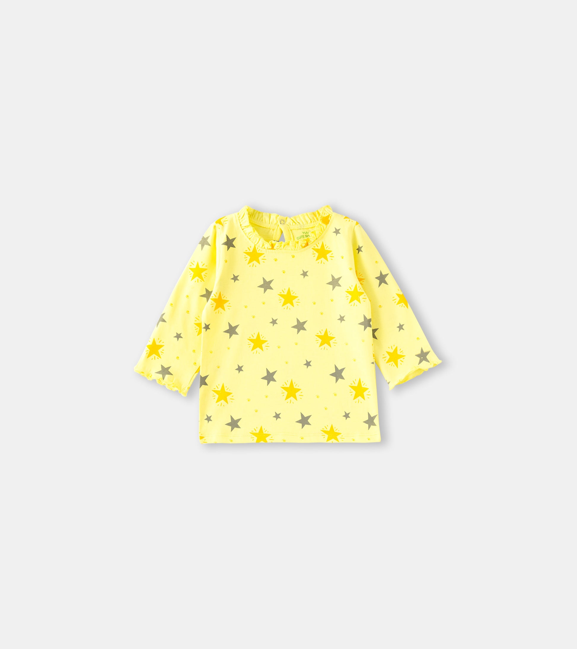 Starry Bright Yellow All-Over Star Print Cotton Top