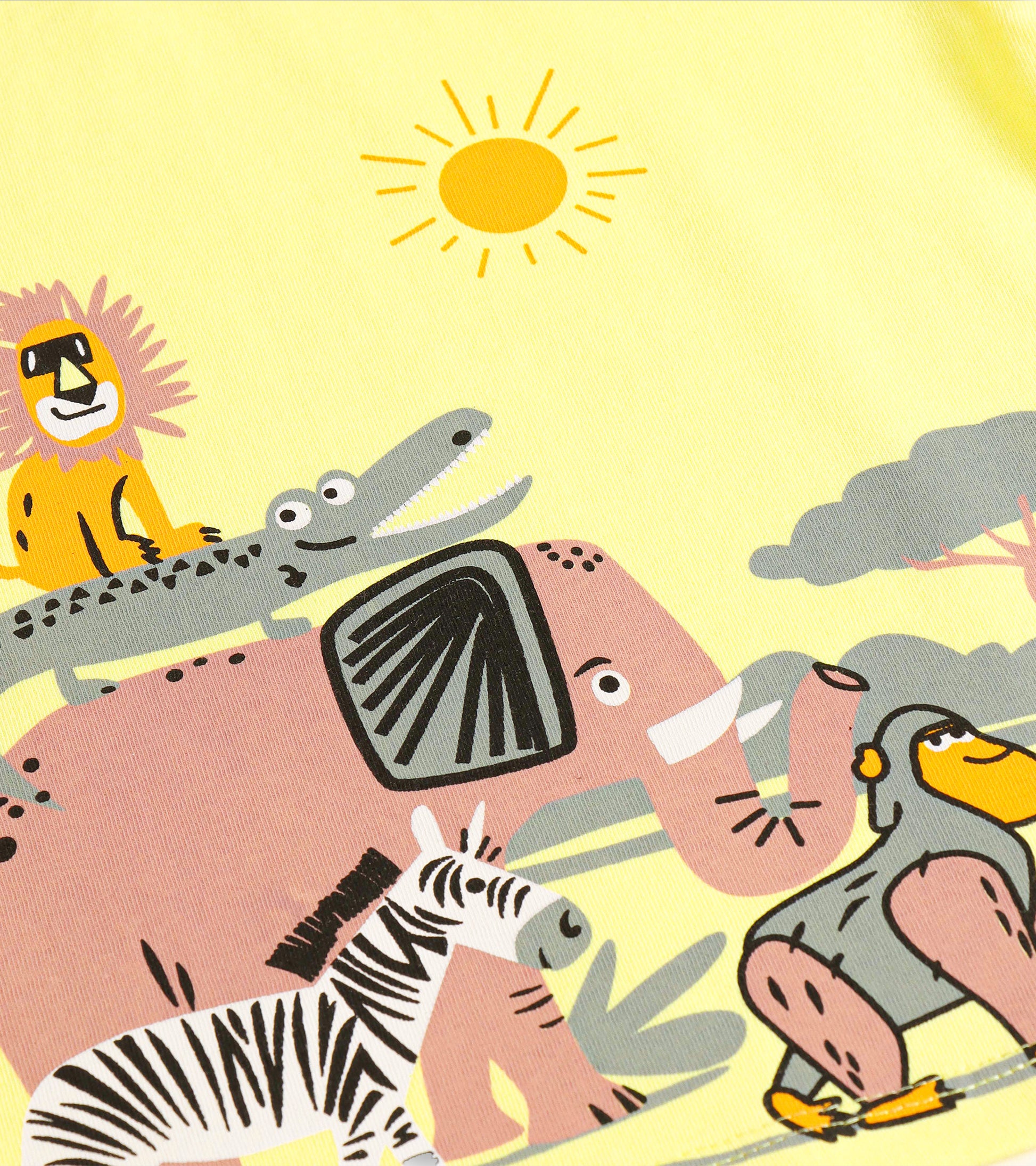 Cute Safari Animals Yellow Tee (0-24 Months)