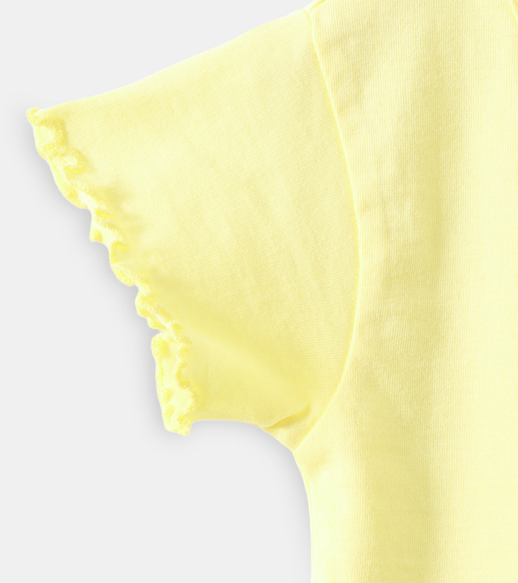 Soft pastel Lemon Yellow, Baby Girl Tee