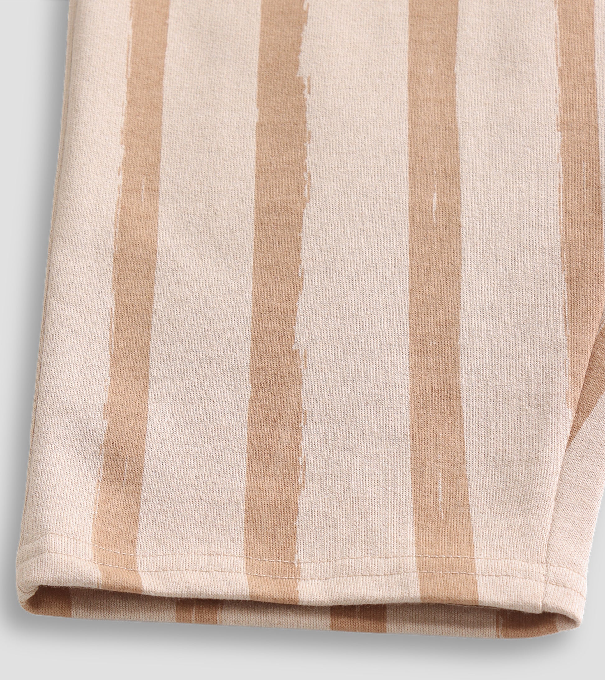 Effortless Style: Beige Striped Pants with Adjustable Rope Waist and Pockets