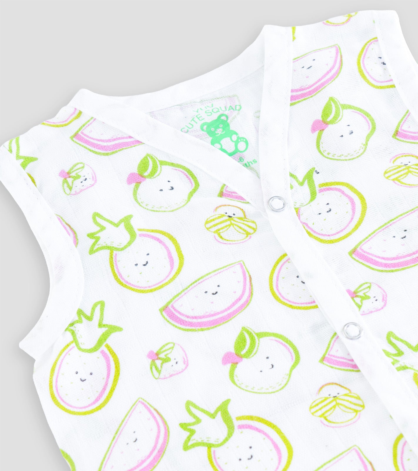 Charming Fruit & Animal Print Breathable Muslin Jabla Set of 5