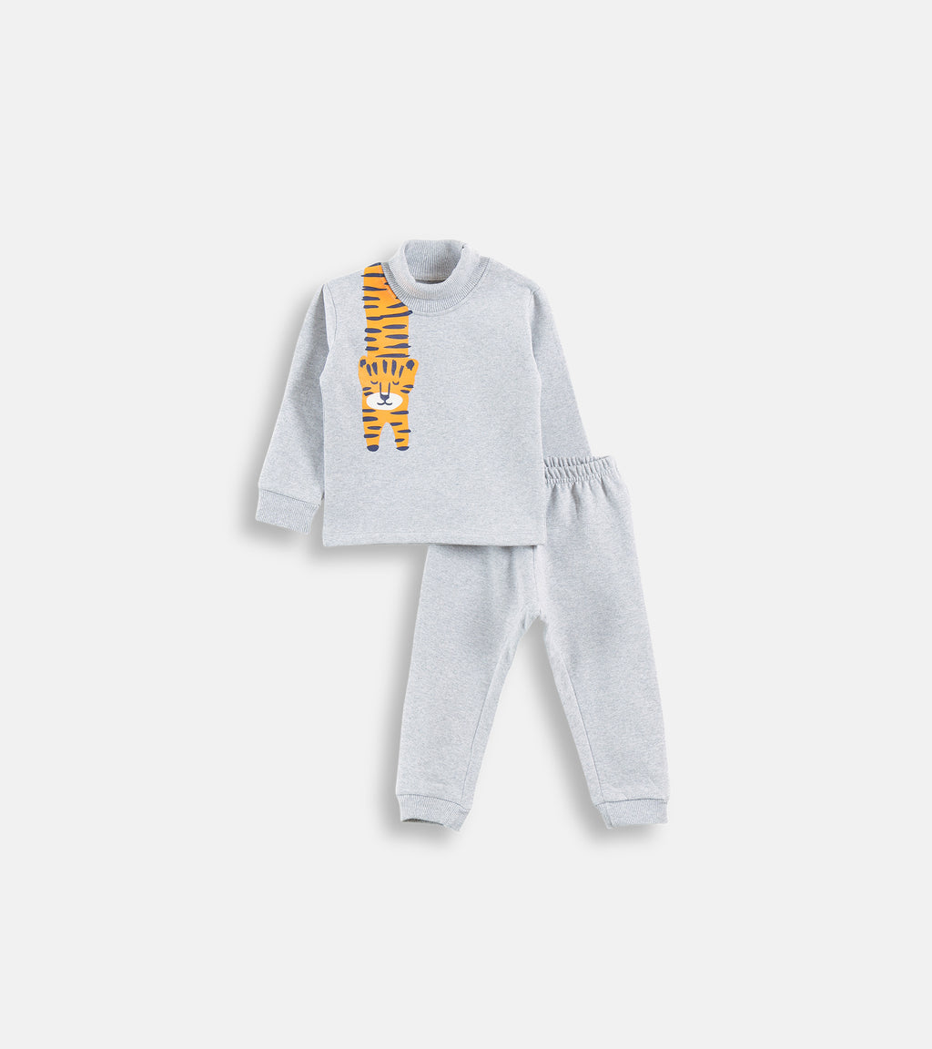 Tiny Tiger "Peeking Tail" Mock-Neck Lounge Set