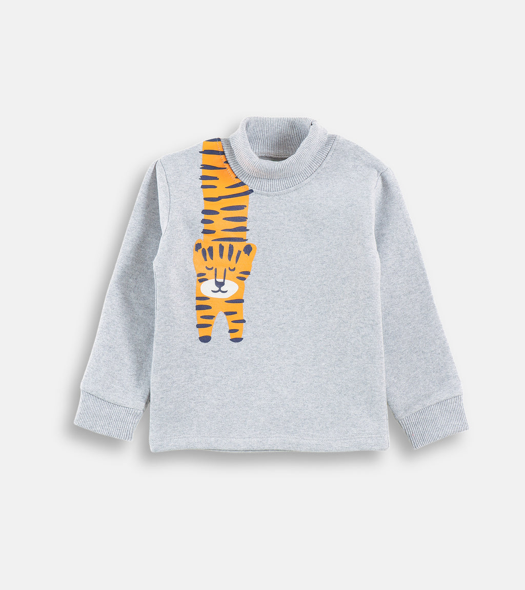 Tiny Tiger "Peeking Tail" Mock-Neck Lounge Set