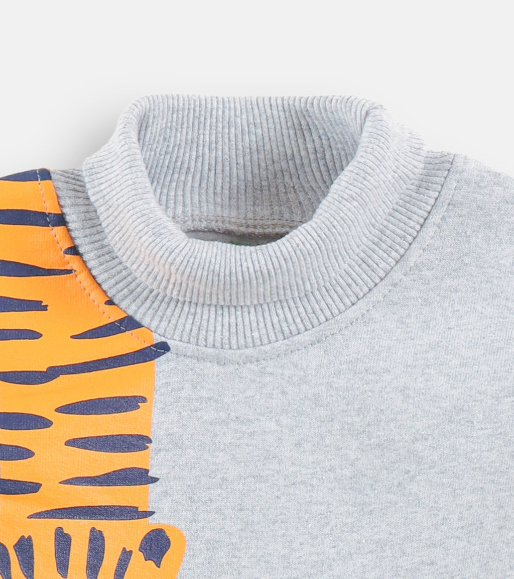 Tiny Tiger "Peeking Tail" Mock-Neck Lounge Set