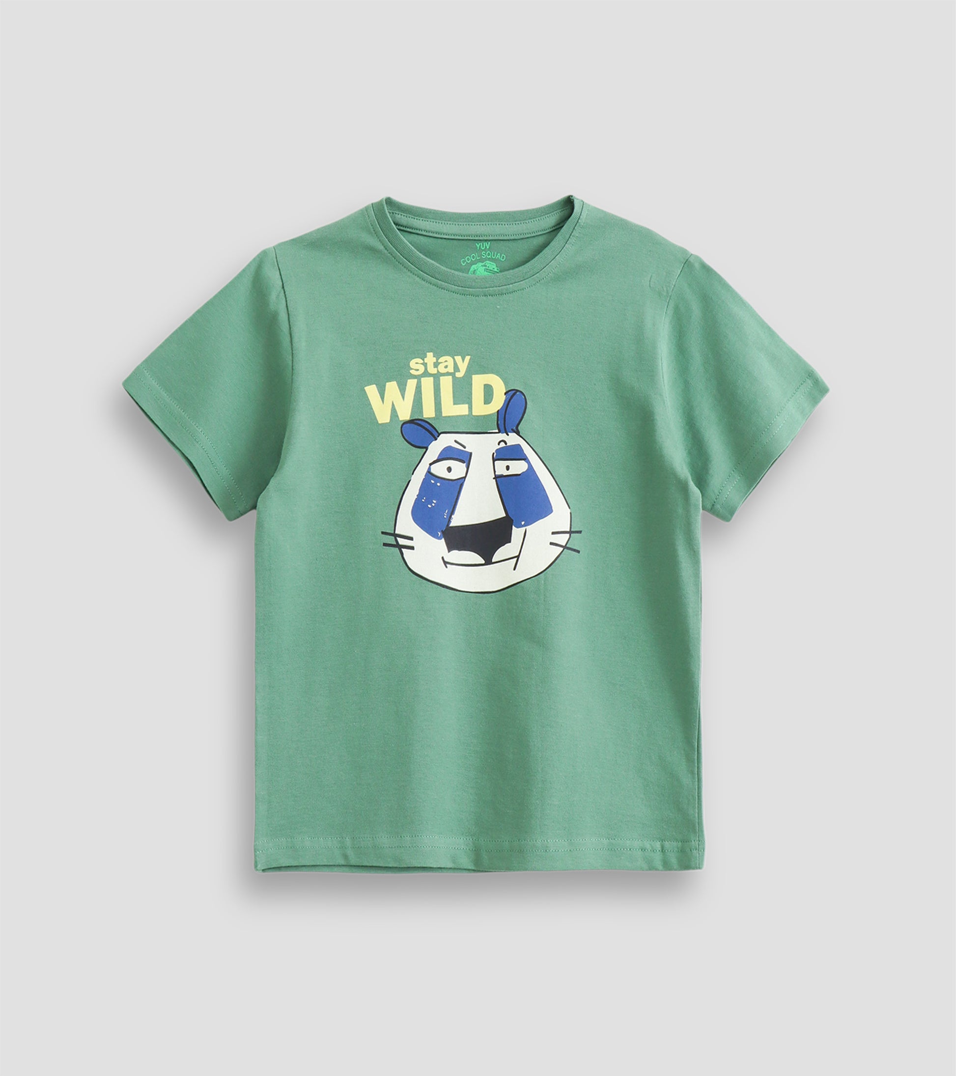 Stay Wild Panda – Sage Green Soft & Breathable Graphic Tee