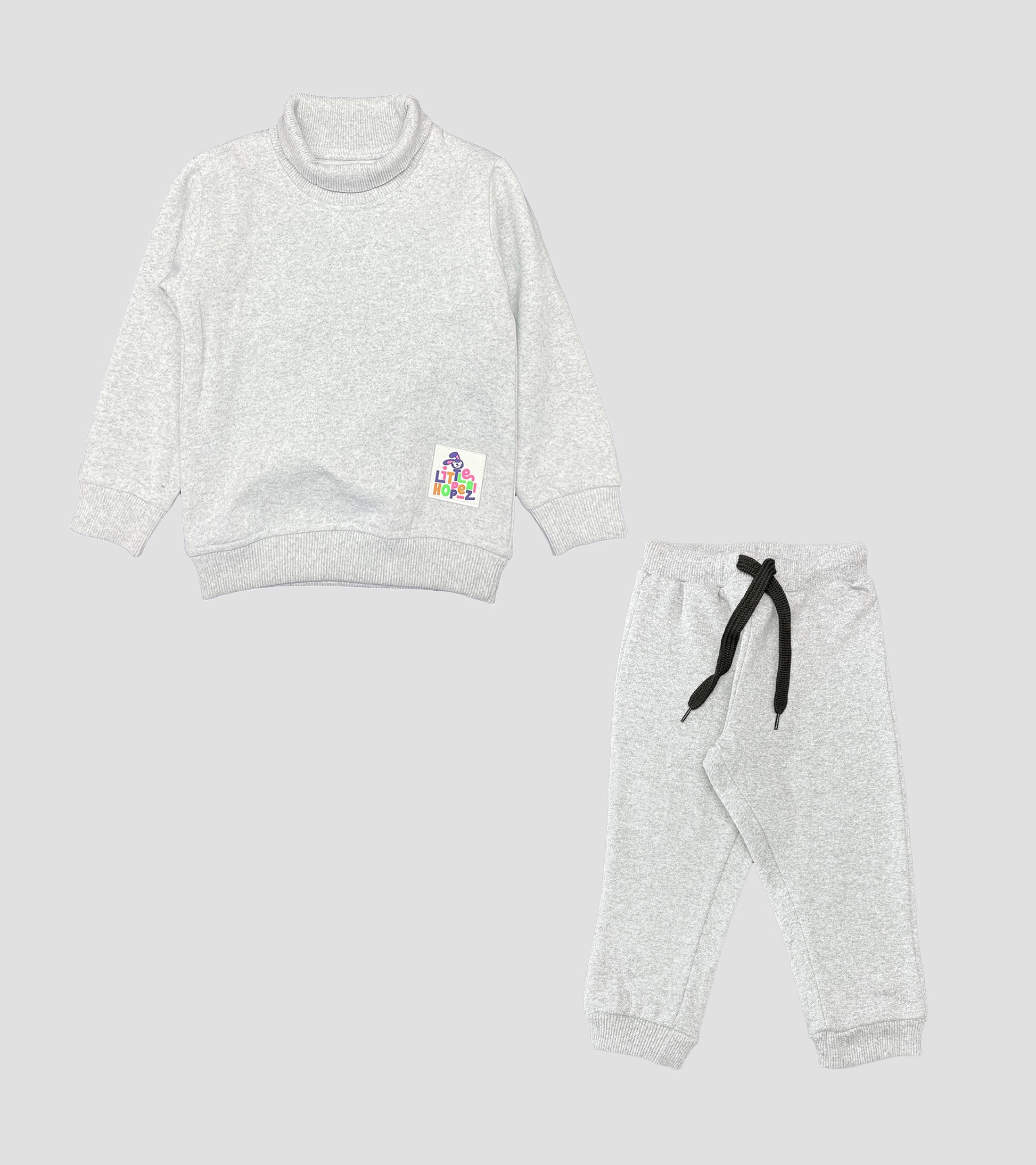 Infant Cozy Heather Grey Turtleneck & Jogger Set