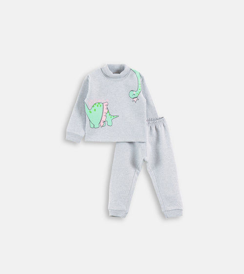 "Sparklesaurus" Cute Grey Turtleneck & Jogger Set