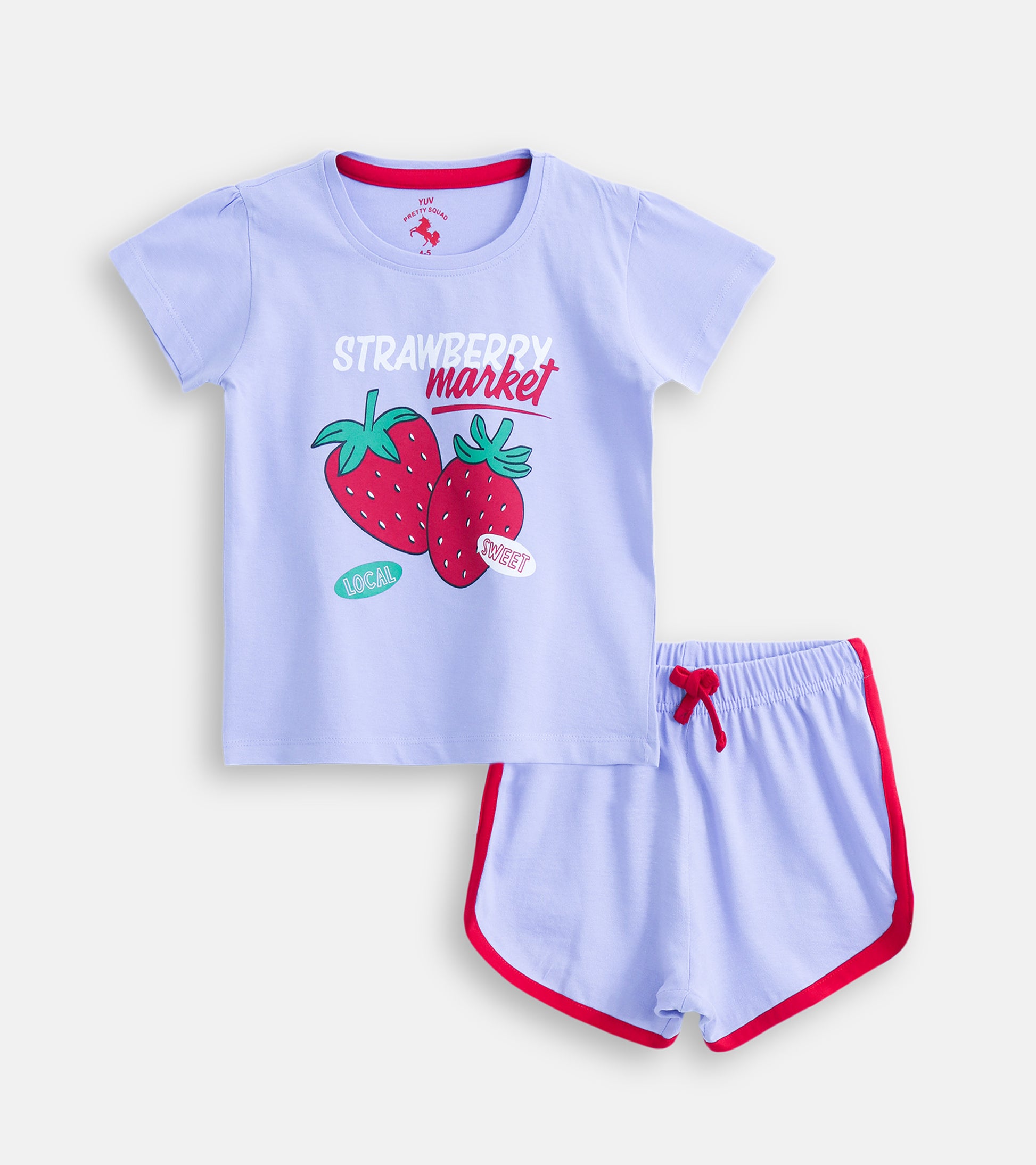 Sweet & Sunny: Strawberry Printed Playwear Set