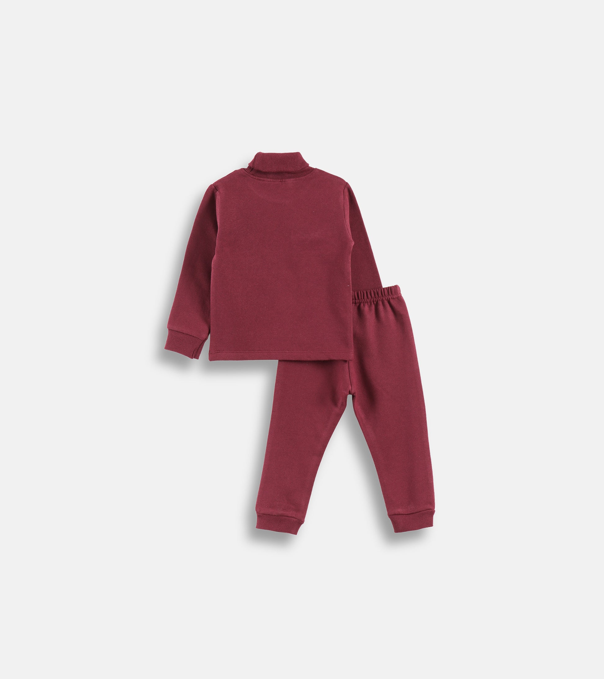 Little Dapper Maroon Turtleneck & Jogger Set