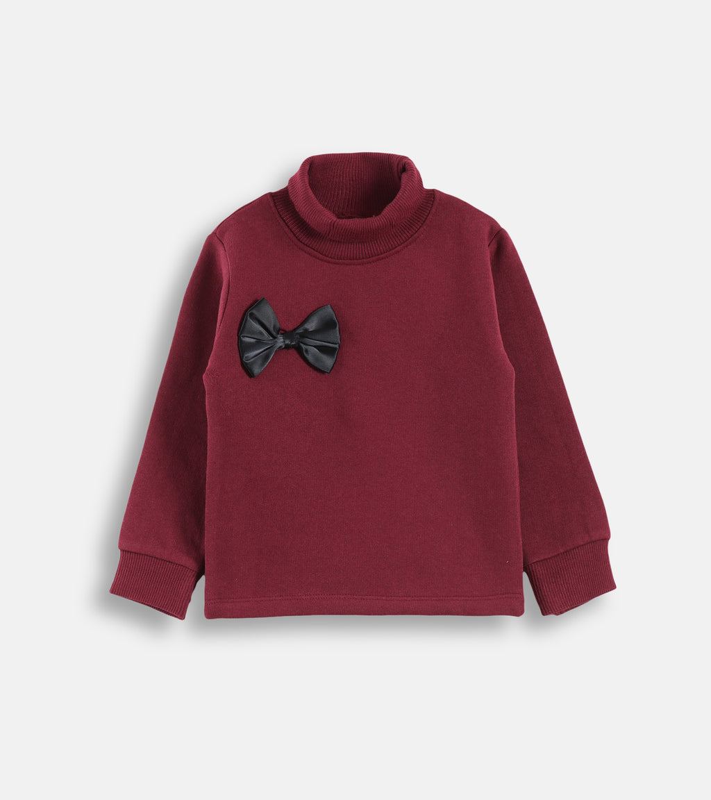 Little Dapper Maroon Turtleneck & Jogger Set