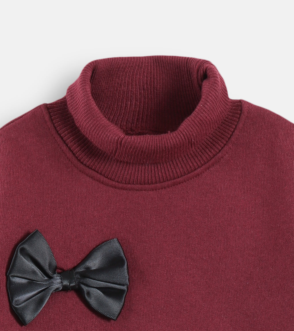 Bow Accent Maroon & "Time For Fun" Yellow Tracksuits