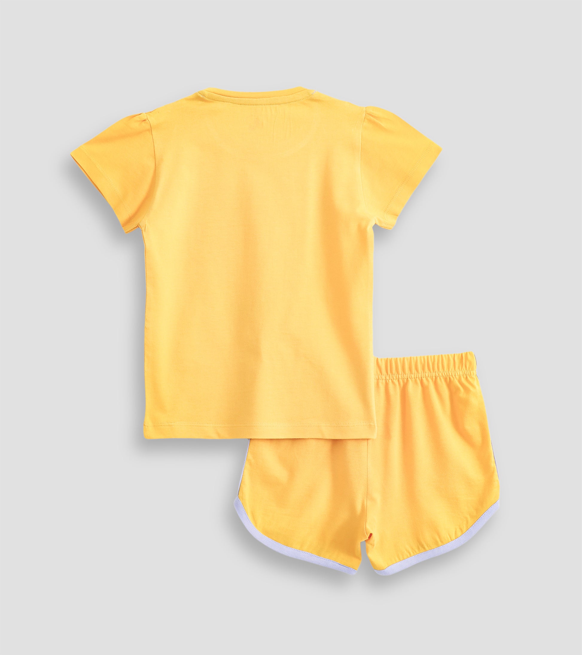 Happy Vibes: Cheerful Floral Graphic Tee & Shorts Co-ord