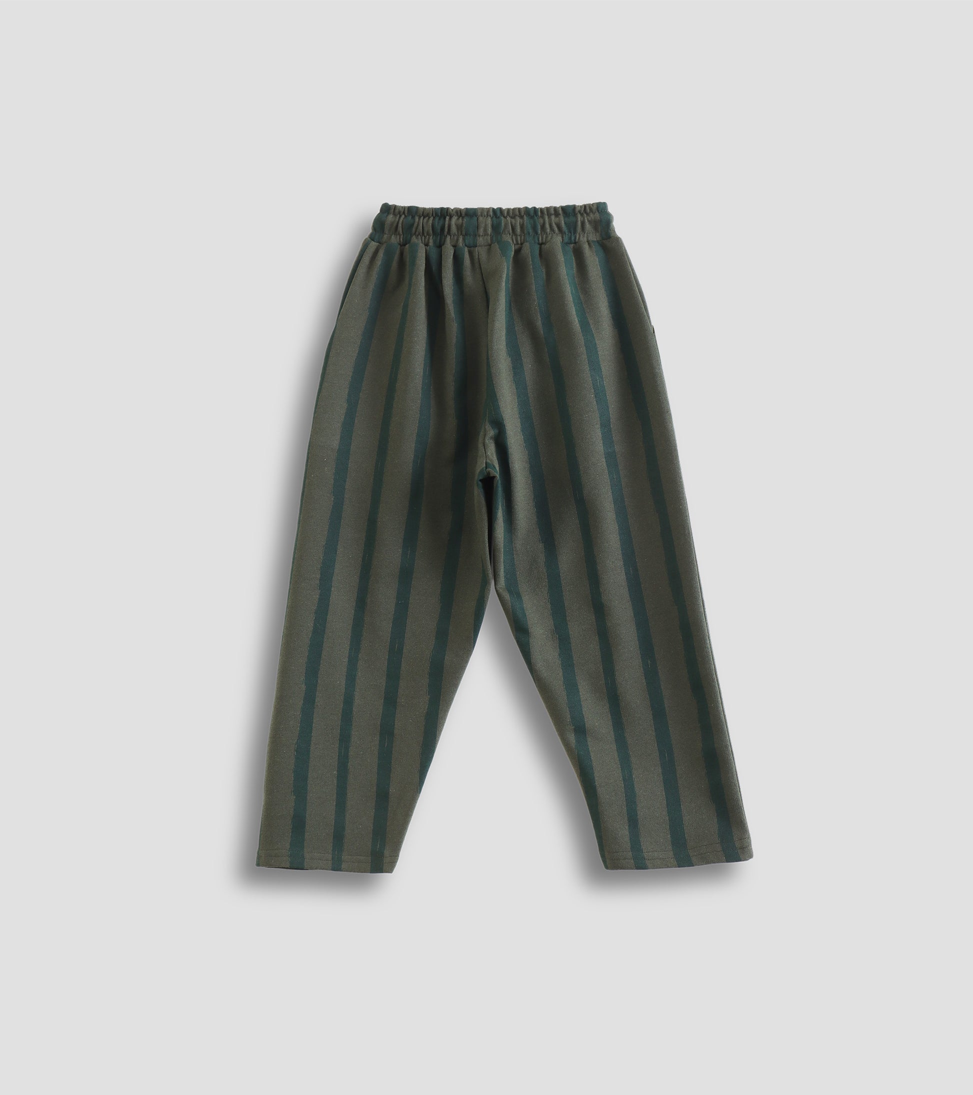 Versatile Utility: Pocketed Trousers in Classic Olive Stripes