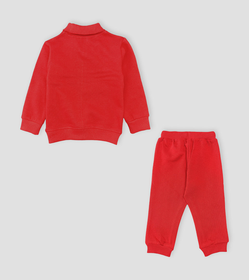 Vibrant Crimson Red Turtleneck & Cozy Jogger Set