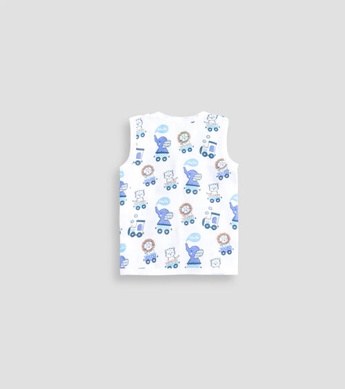 100% Cotton Sleeveless Front Open Baby Jabla | Soft Breathable Snap Button Vest
