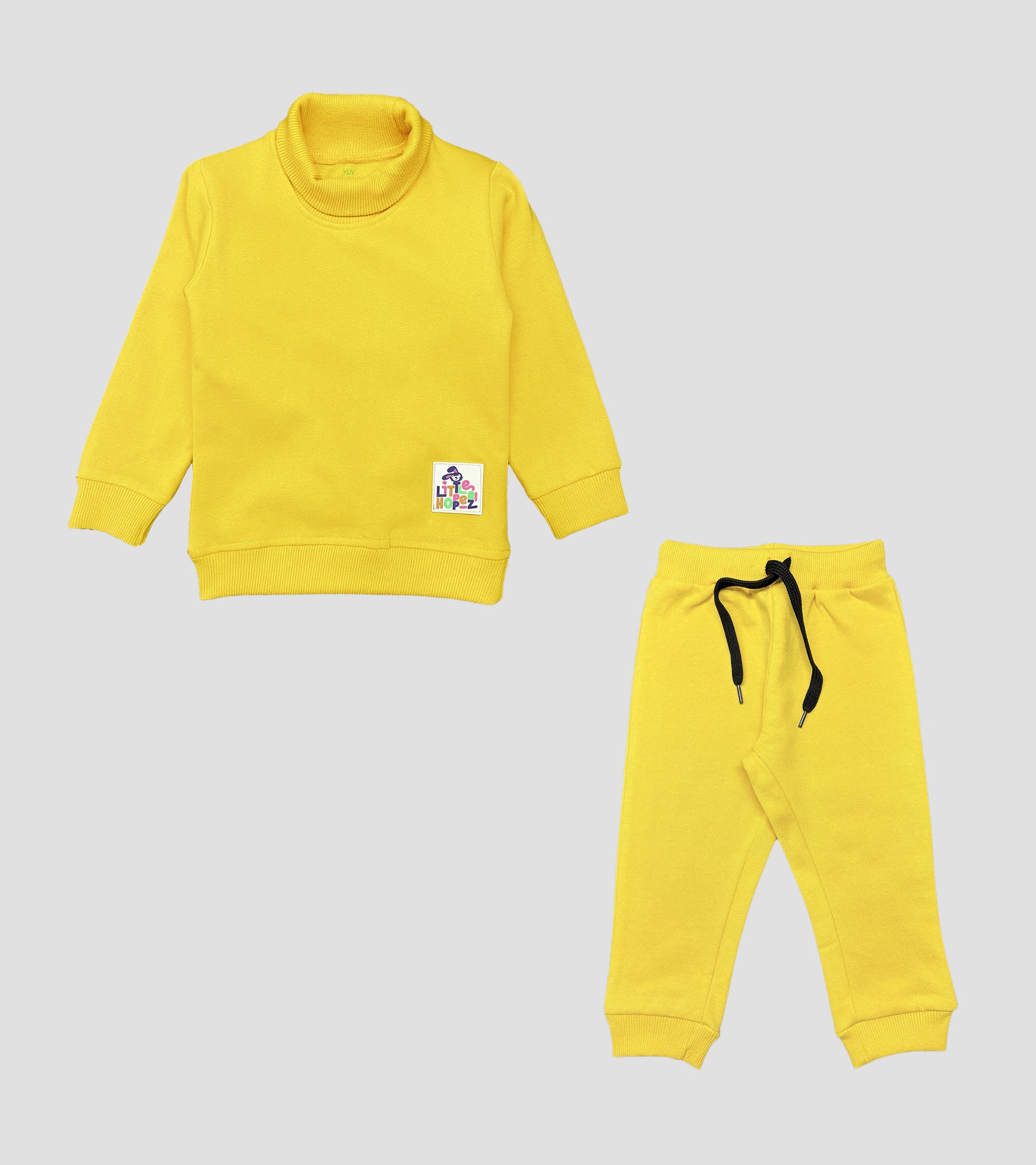 Sunshine Yellow Ultra-Soft Infant Turtleneck & Jogger Set
